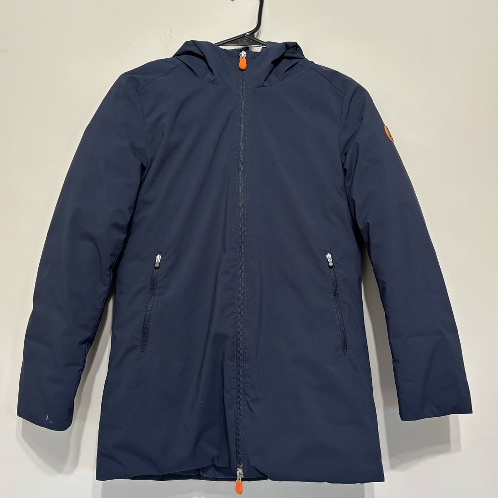 SAVE THE DUCK kids Rainy coat in Navy. Size 12